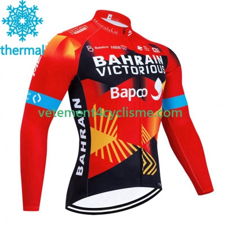 Homme Maillot vélo Hiver Thermal Bahrain Victorious 2023